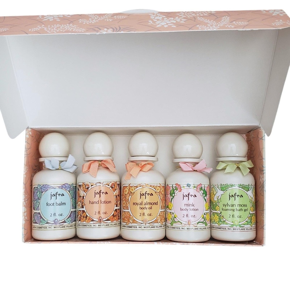 Jafra Body Care Collection Bath Gel Foot Balm Hand Lotion Royal Almond Oil NOS